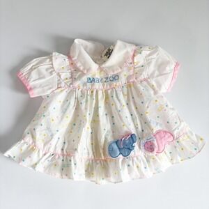 Mayfair Baby Girls Vintage Zoo Animal Polka Dot Cottagecore Ruffle Dress 12M